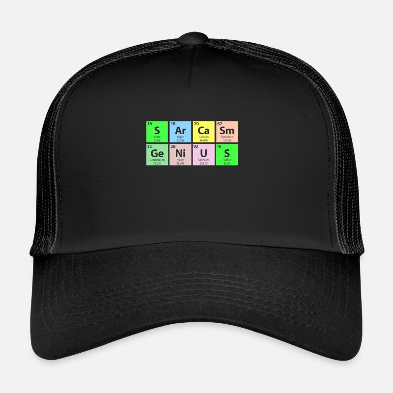 Sarcasm Genius Periodic Table - Trucker Cap - black/black