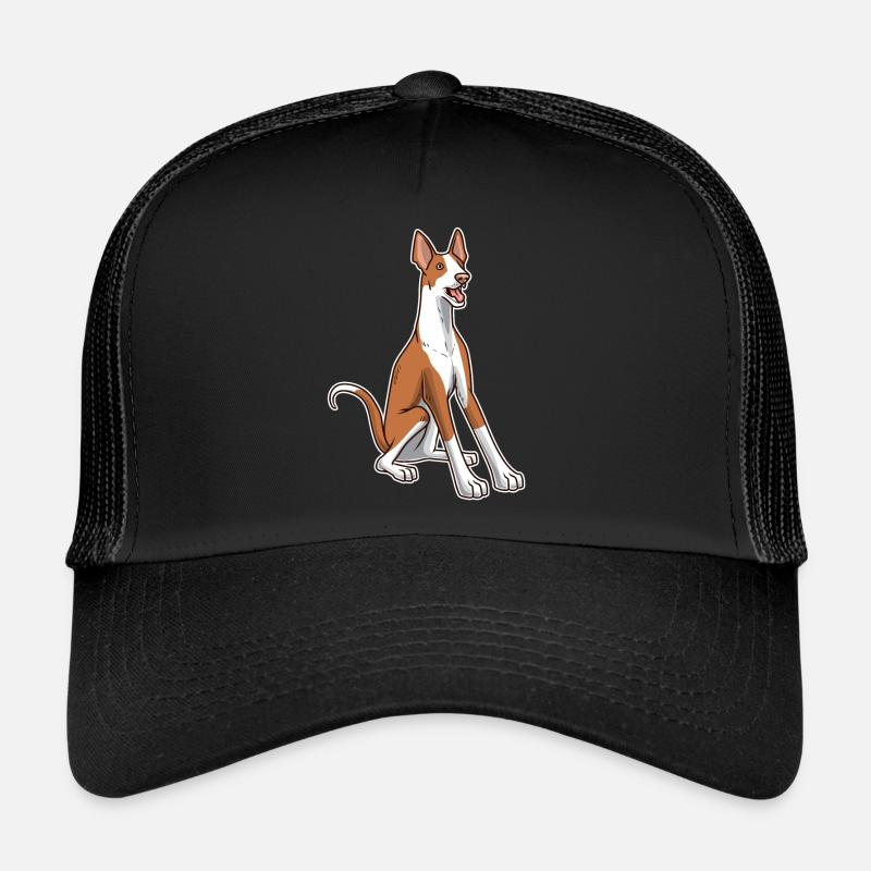 Podenco Hund Geschenkidee - Trucker Cap - Schwarz/Schwarz