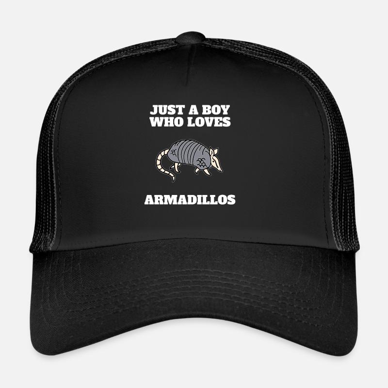 Nur Ein Junge, Der Gürteltiere Armadillos liebt - Trucker Cap - Schwarz/Schwarz