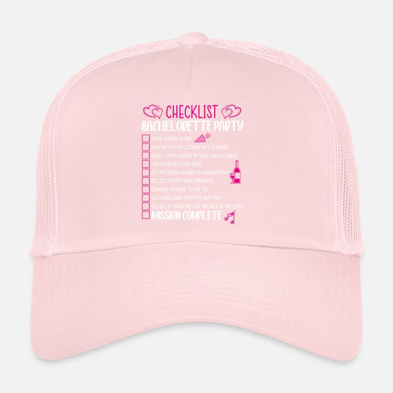 Bachelorette Party Checklist Trucker Cap