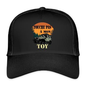 T-shirt Touche pas à mon Toy, Land-cruiser, humour - Casquette trucker  - noir/noir - Devant