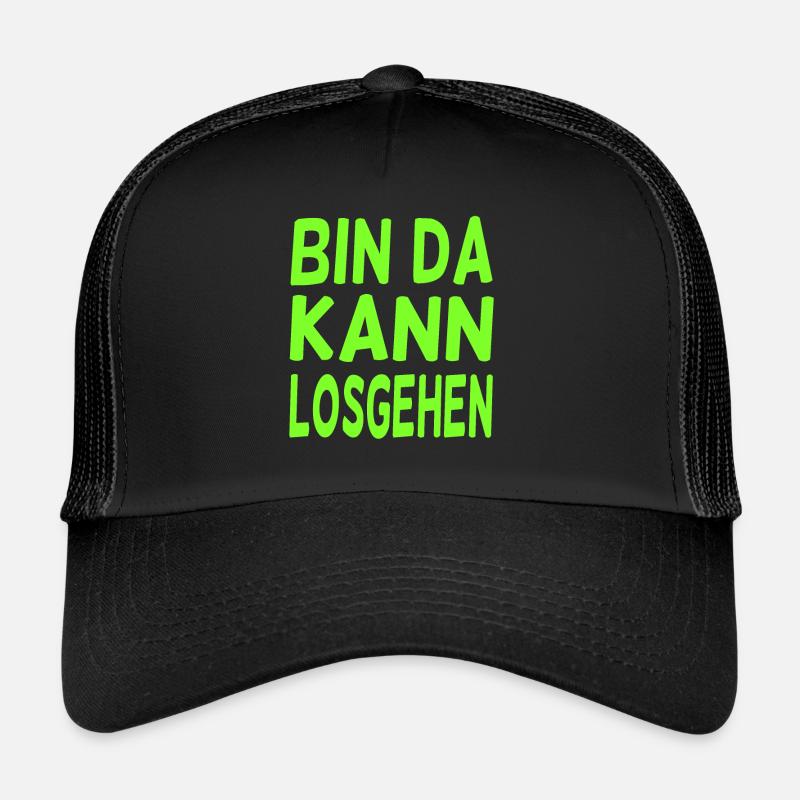 Bin da kann losgehen Büro Party - Trucker Cap - Schwarz/Schwarz