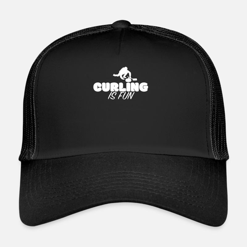 Curling is fun curling saying curling player Trucker Cap