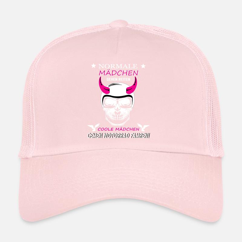 Normale Mädchen vs Coole Mädchen Fahren Motorrad Trucker Cap