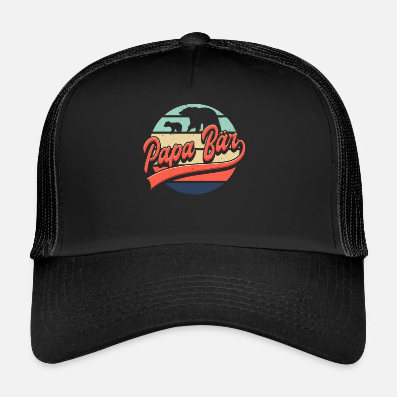 Papa Bär Vatertag Geschenk - Trucker Cap - Schwarz/Schwarz