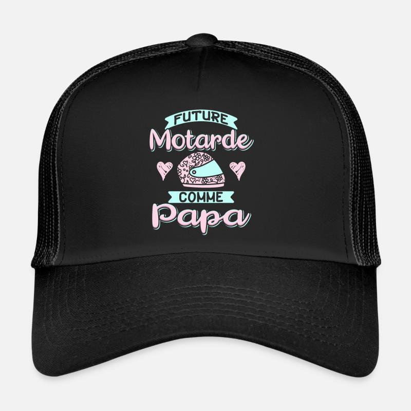 Future Motarde Comme Papa - Casquette trucker  - noir/noir