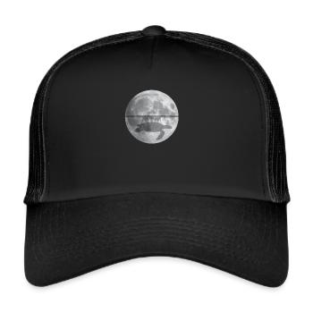 Flat Earth Theorie Elefanten Schildkröte - Trucker Cap - Schwarz/Schwarz - Vorne