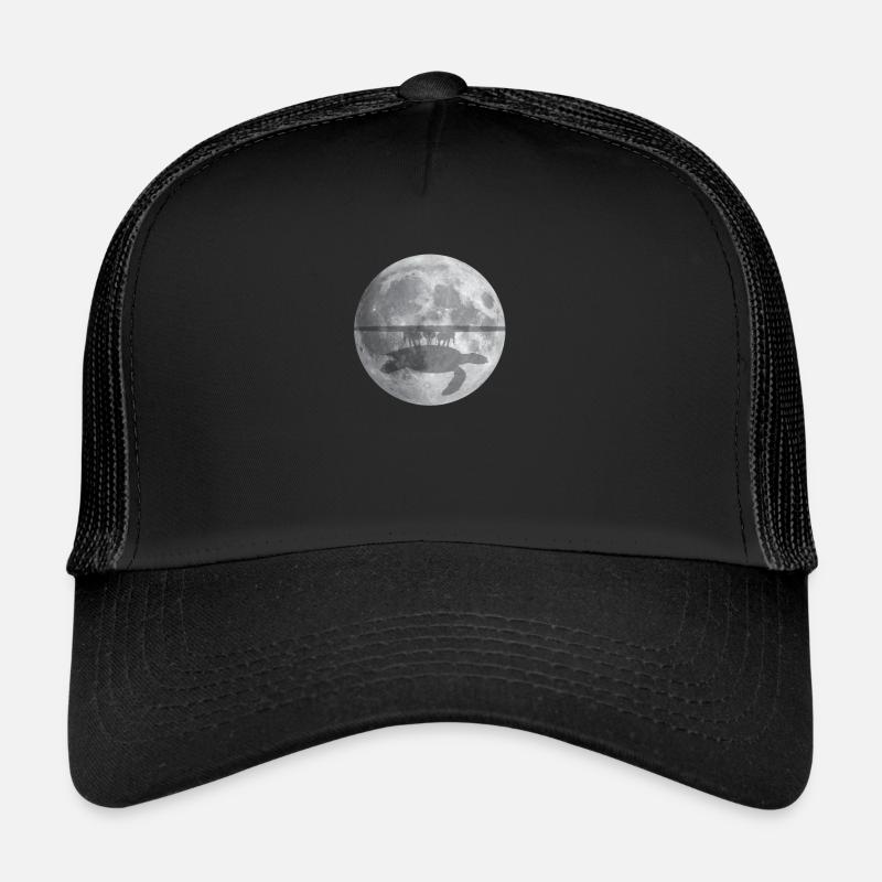 Flat Earth théorie éléphant tortue - Casquette trucker  - noir/noir