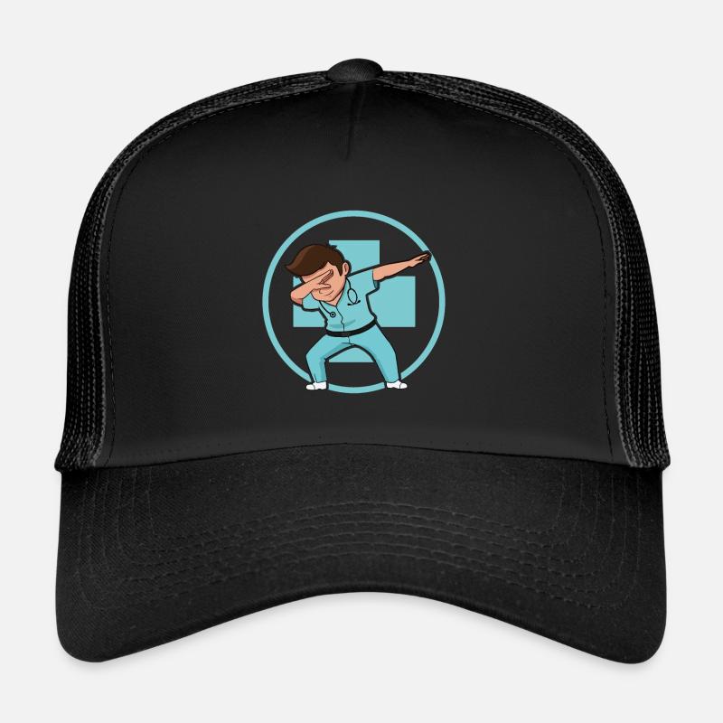 Dab Dabbing gentil médecin - Casquette trucker  - noir/noir