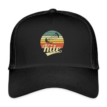 Kite Surfer Vintage Kitesurfing Kitesurfer Kiter - Trucker Cap - black/black - Front