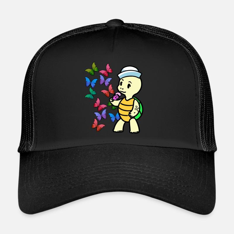 Baby Schildkröte Sommerzeit Schmetterlinge Eis Trucker Cap