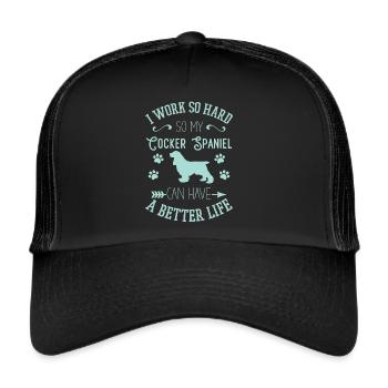 Cocker Spaniel - Trucker Cap - Schwarz/Schwarz - Vorne