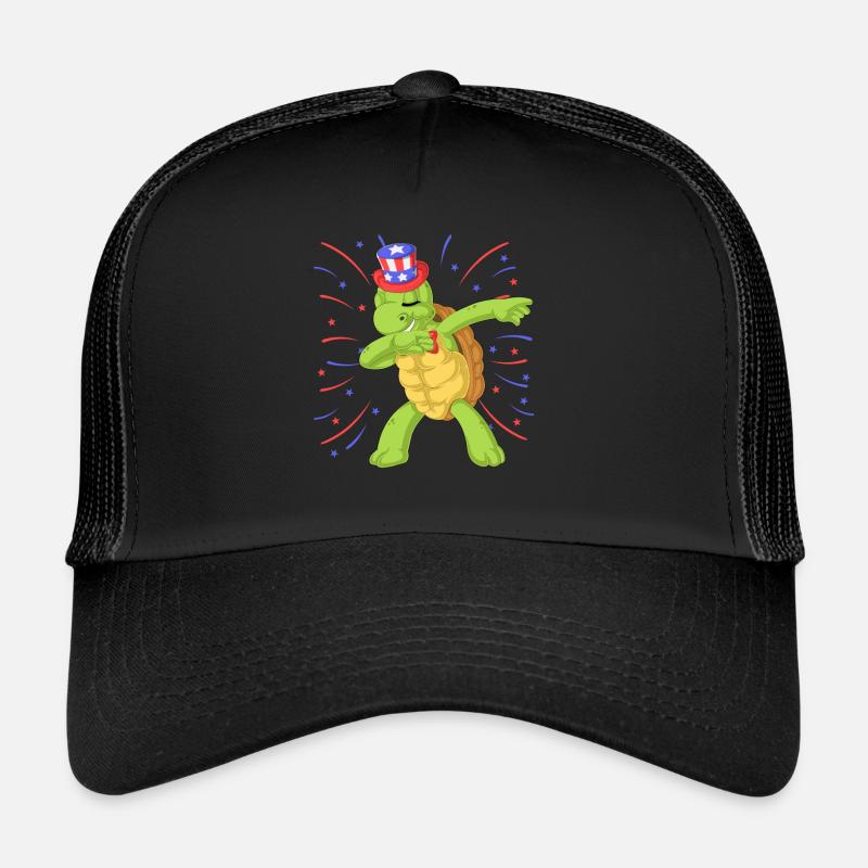 Schildkröte dabbing 4. Juli Trucker Cap