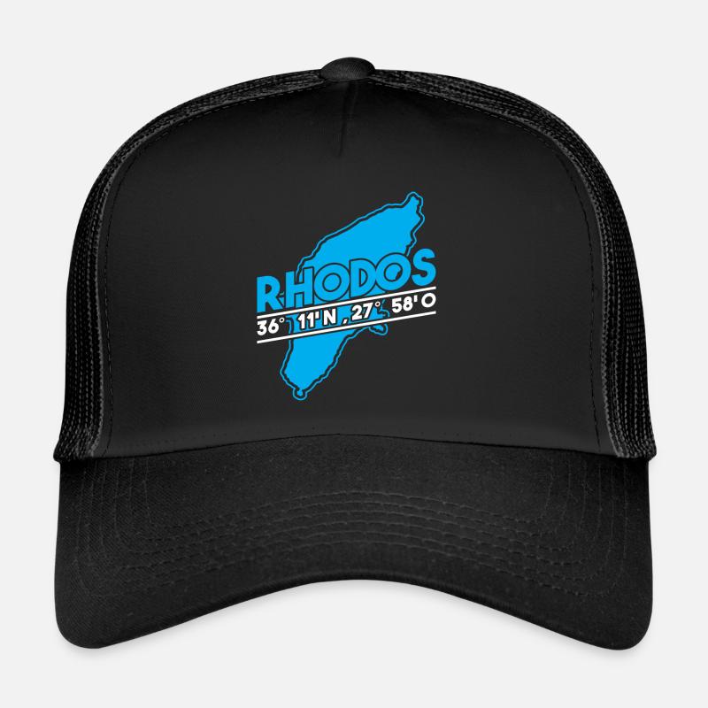 Rhodes cadeau Grèce - Casquette trucker - noir/noir