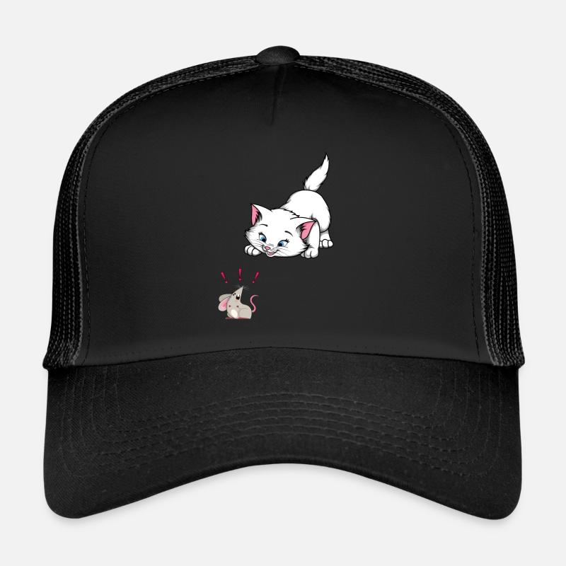 Chat et souris attention chat Casquette trucker 
