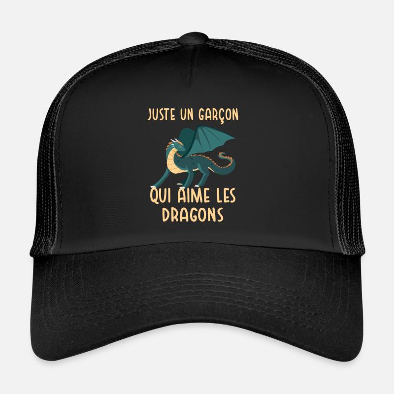 Un Garçon Qui Aime Les Dragons - Casquette trucker - noir/noir