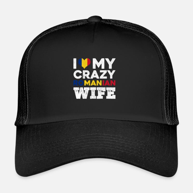 Mens roumain impression | J’aime mon roumain fou Casquette trucker 