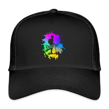 Stunt Scooter vintage retro Stunt It Gifts - Trucker Cap - Schwarz/Schwarz - Vorne