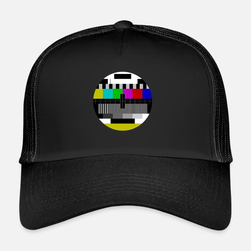 Test screen transmission end 70s 80s Retro - Trucker Cap - black/black