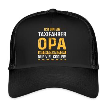 Taxifahrer Opa Taxi Cooler - Trucker Cap - Schwarz/Schwarz - Vorne