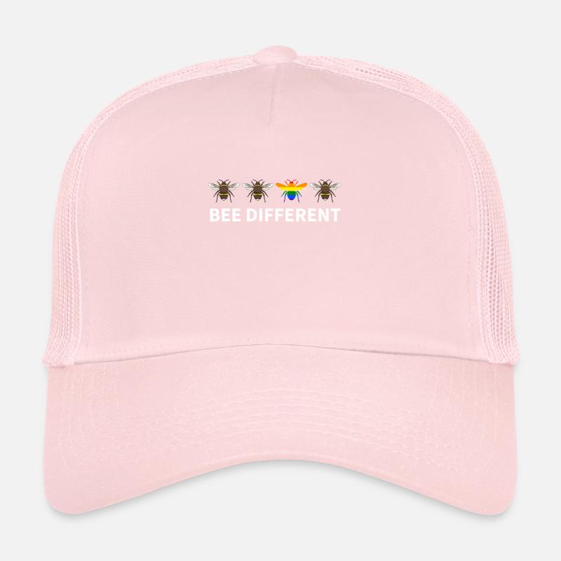 Bee Different Rainbow Bee Gay Pride Homo LGBT Trucker Cap