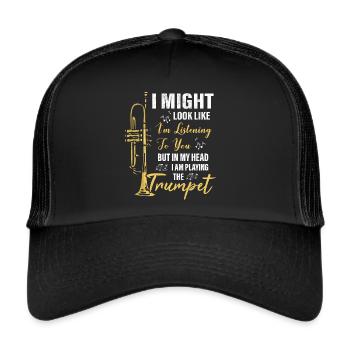 Trumpet player Trumpeter - Trucker Cap - black/black - Front