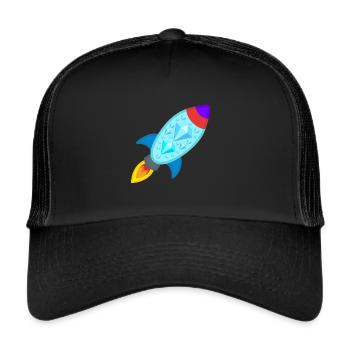 Diamond Hands Rocket to the Moon - Trucker Cap - black/black - Front