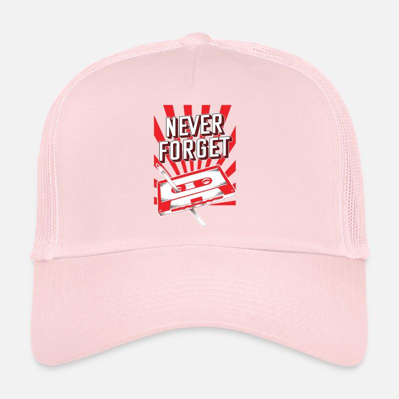 Never Forget Audio Cassette 70s 80s 90s poison Trucker Cap