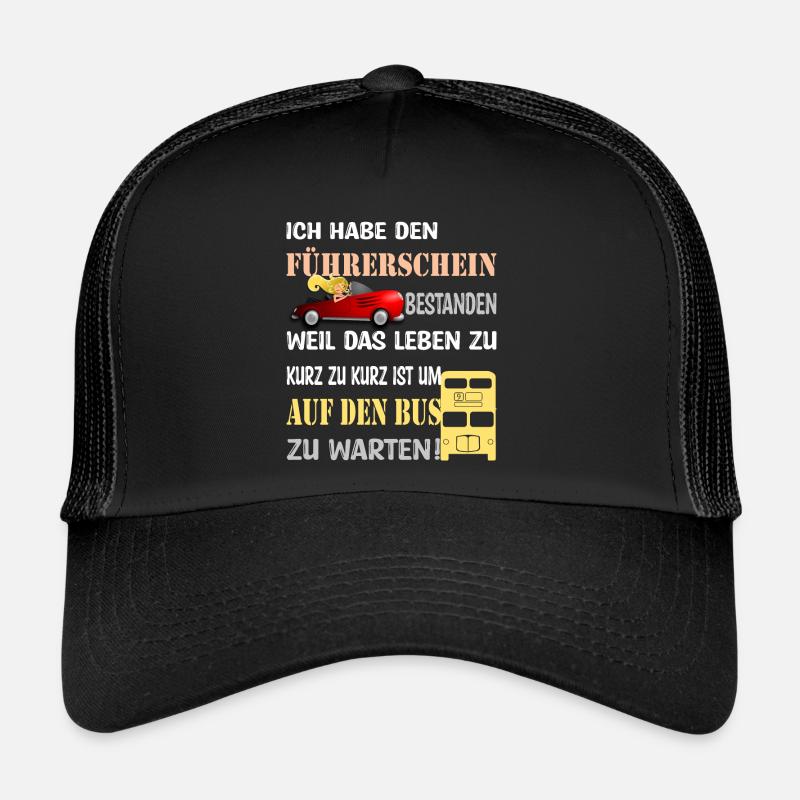 Führerschein bestanden - Trucker Cap - Schwarz/Schwarz