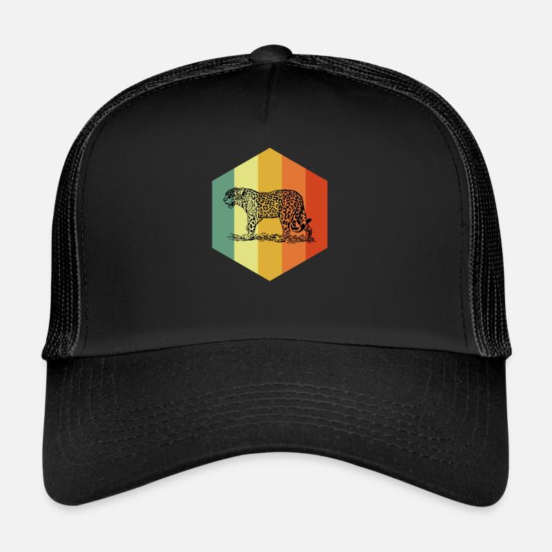 LEOPARD Retro Leopard Tshirt - Trucker Cap - Schwarz/Schwarz