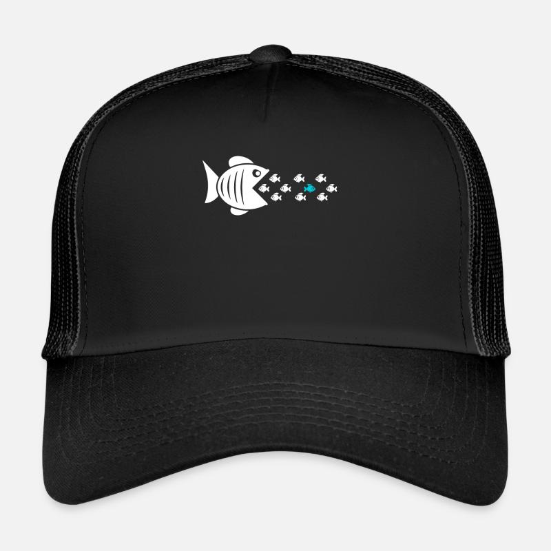 Gegen den Strom schwimmen - Trucker Cap - Schwarz/Schwarz