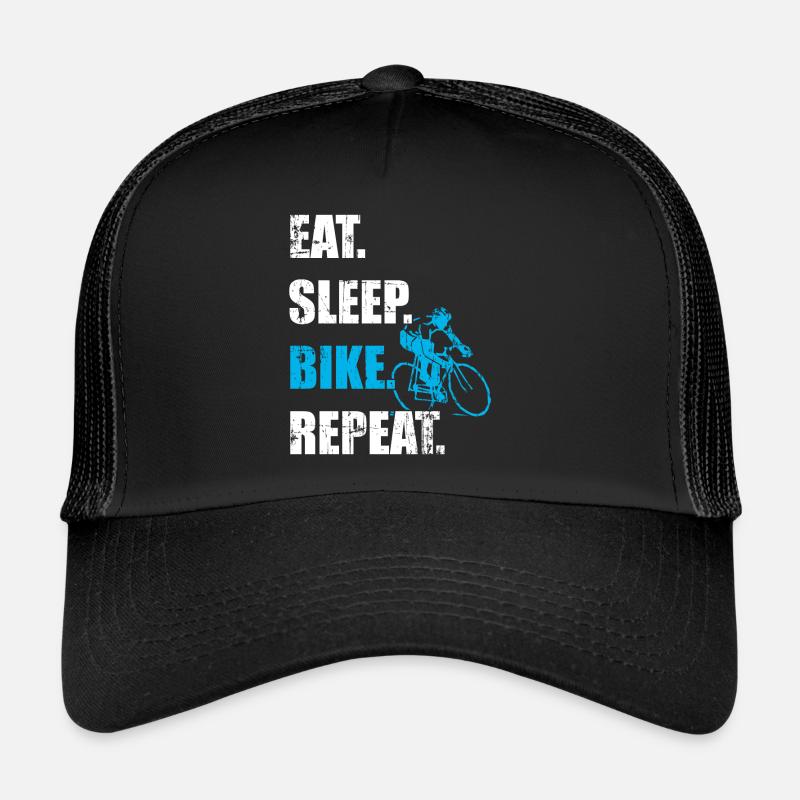 Eat Sleep bike Repeat Vélo de course Vélo de course Renard Casquette trucker 