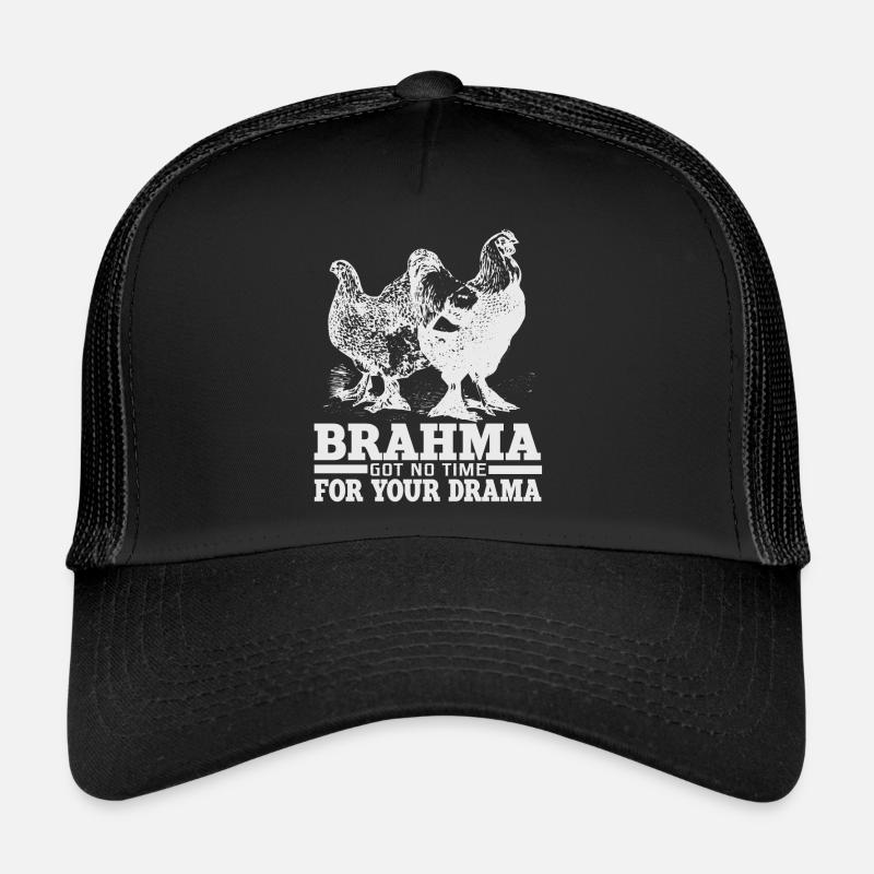 Witziger Brahma Hühner Hahn Spruch Motiv Geschenk - Trucker Cap - Schwarz/Schwarz