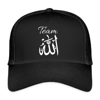 Für Moslem oder Anhänger des Islam Team Allah - Trucker Cap - Schwarz/Schwarz - Vorne