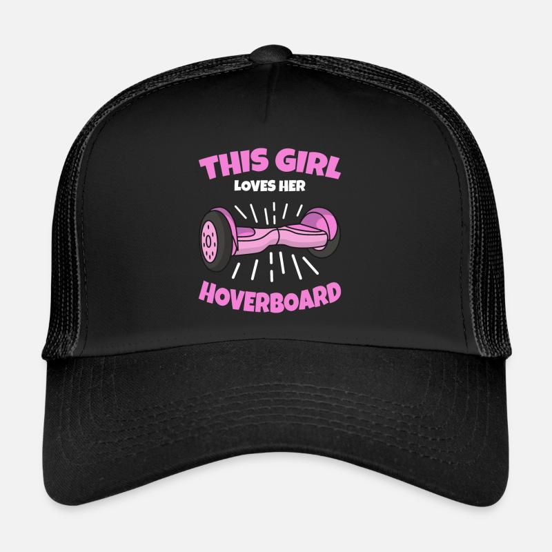 Hoverboard Mädchen Spruch Geschenk - Trucker Cap - Schwarz/Schwarz