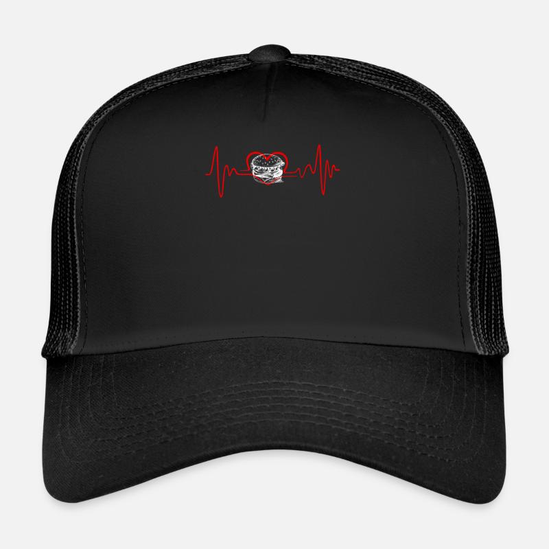Hipster Hamburger Gift Idea - Casquette trucker  - noir/noir