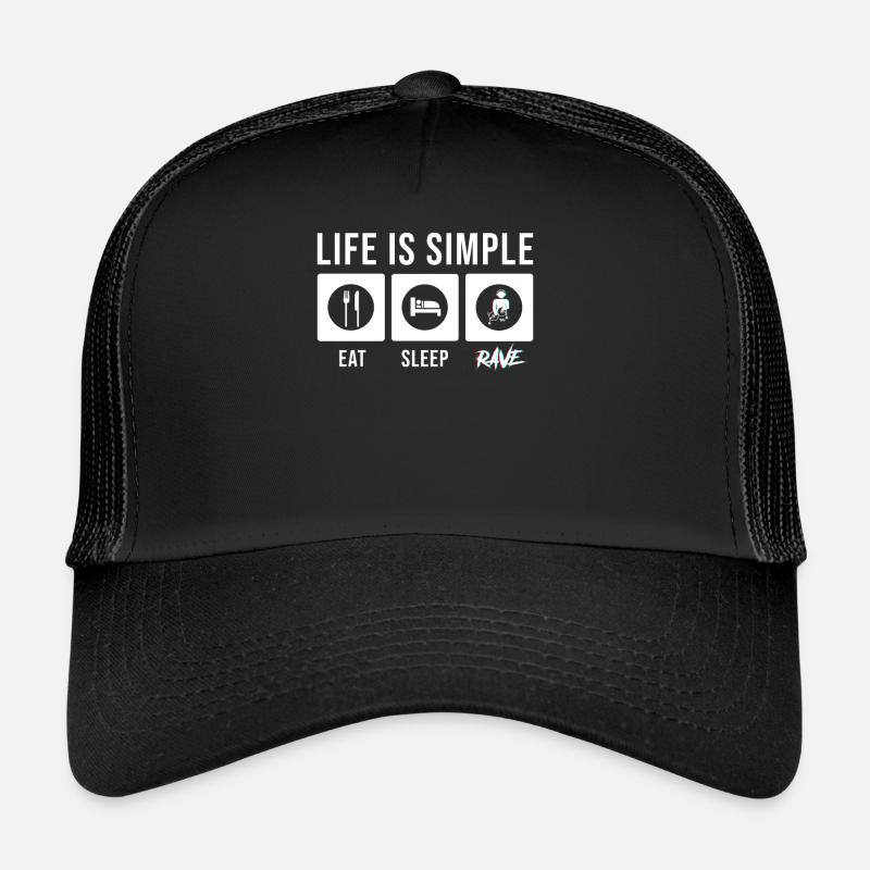 Rave Raver Techno Electro Musique Casquette trucker 