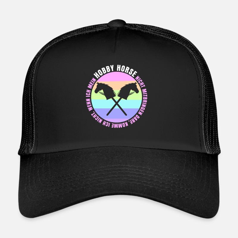 Hobby Horse Steckenpferd Spruch Retro - Trucker Cap - Schwarz/Schwarz