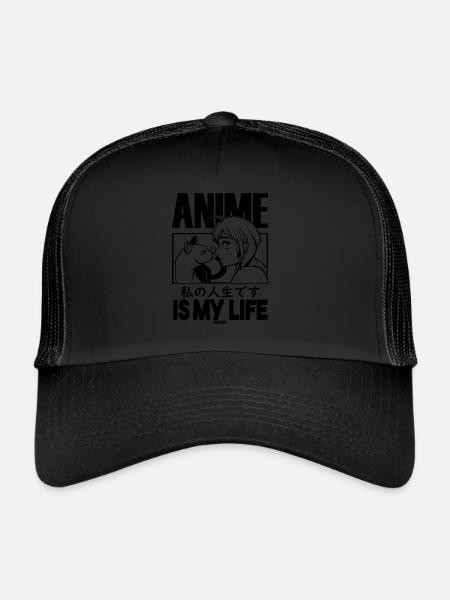 Pet Cat Manga Anime - Trucker Cap - black/black - Front