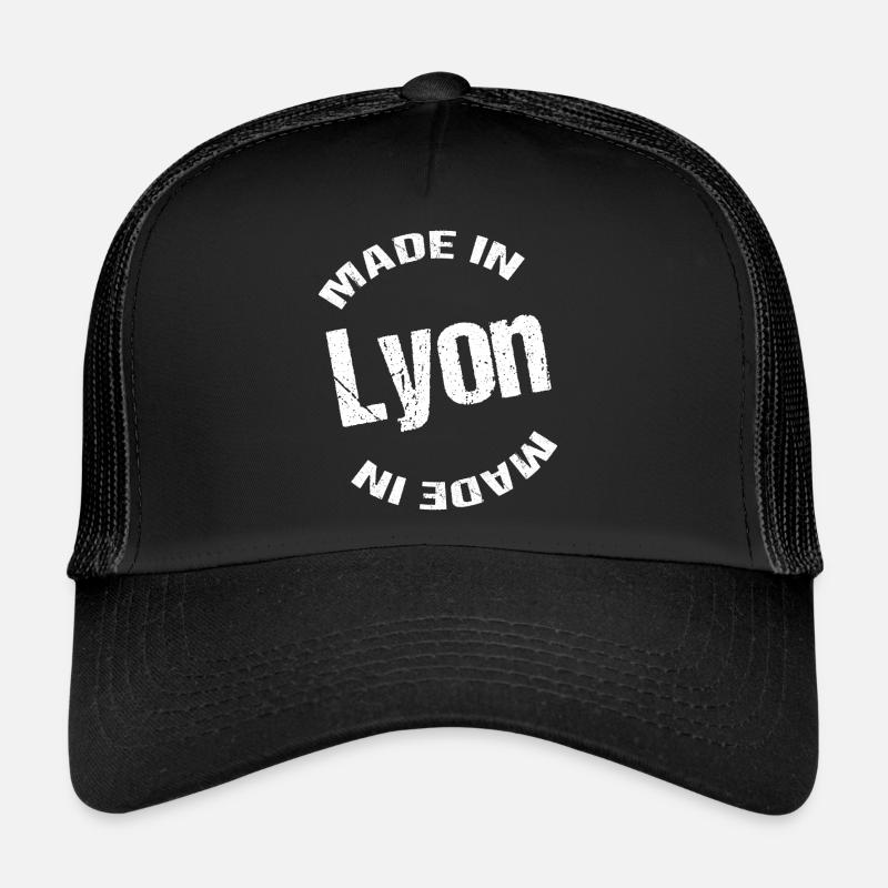 Made In Lyon blanc - Casquette trucker  - noir/noir