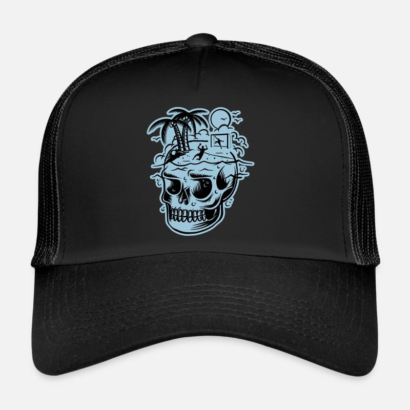 Skull beach handball or die Trucker Cap
