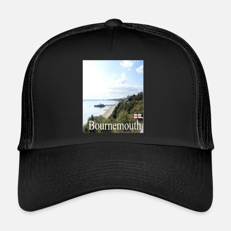 Bournemouth, England - Trucker Cap - Schwarz/Schwarz