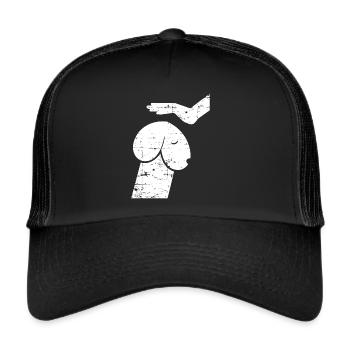 Ambigu chien pénis chien comme une bite - Casquette trucker  - noir/noir - Devant
