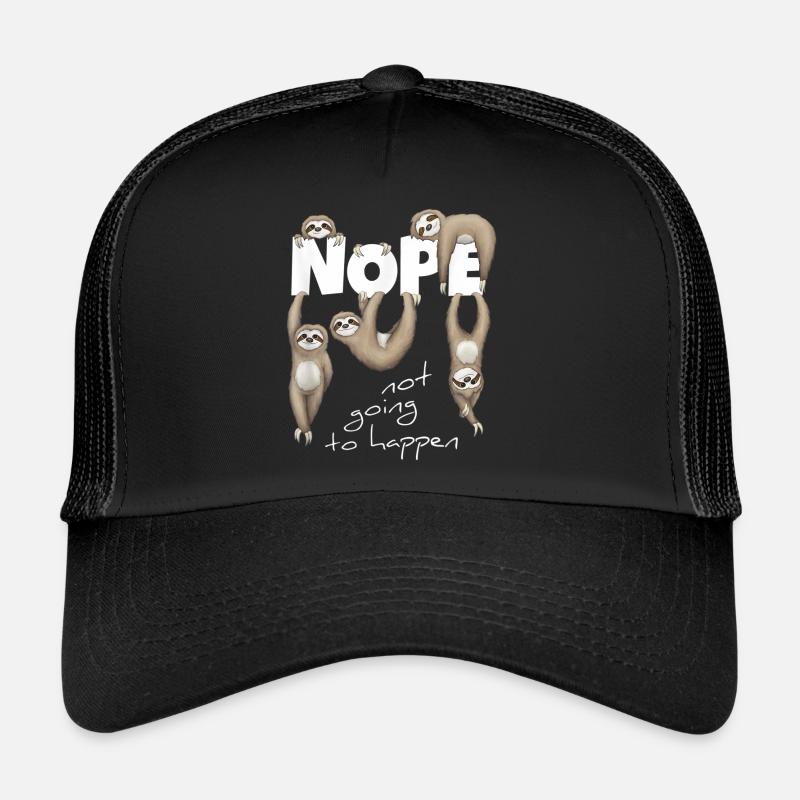 Sloth Sloths Nope - Trucker Cap - black/black