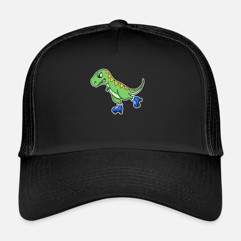 Inline Skating Dinosaur - Trucker Cap - black/black