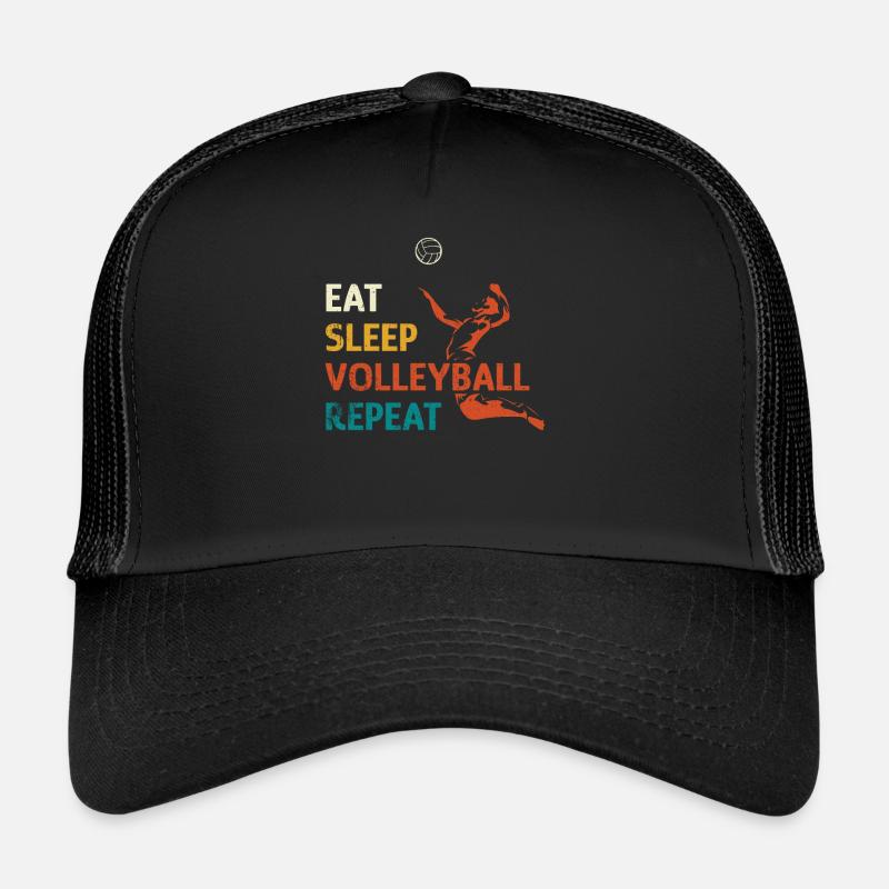 EAT SLEEP VOLLEYBALL REPEAT - Trucker Cap - Schwarz/Schwarz