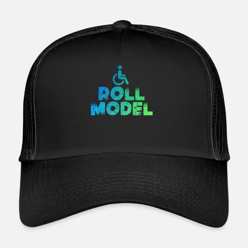 Rollstuhl Model - Trucker Cap - Schwarz/Schwarz