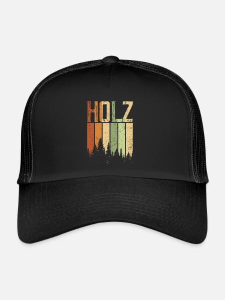 Holz - Trucker Cap - Schwarz/Schwarz