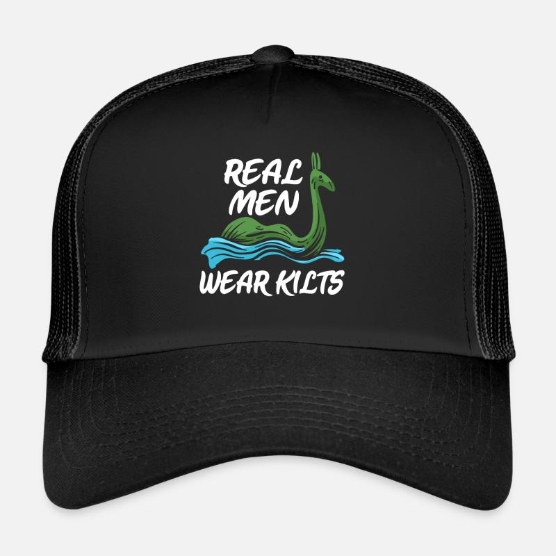 Lochness Schottland Wappen Symbol Geschenk Spruch - Trucker Cap - Schwarz/Schwarz