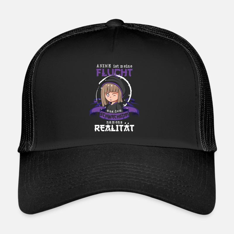 Netter Anime schauen Spruch, Anime Geschenk - Trucker Cap - Schwarz/Schwarz